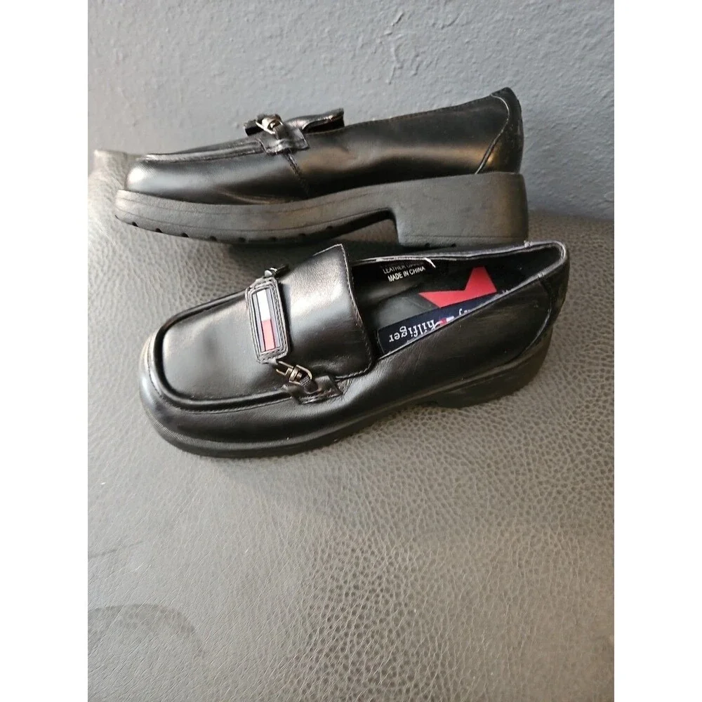 Tommy Hilfiger Dress Shoes youth size 12.5m Black‎ slip on dress shoes